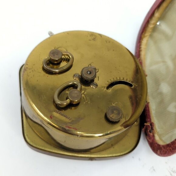 Linden Black Forest Vintage Leather Case Alarm Clock - Picture 4 of 5